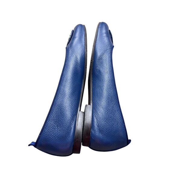 Brighton Aleta Navy Blue Italian Leather Ballet Flats With Ornate Medallion Deta - Picture 9 of 10